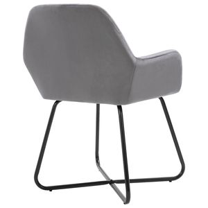 4 chaises de salle à manger en velours gris - Product Image 5