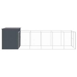 Antracita 84,3 "x 260,2" x 71,3 "Casa de perro de acero galvanizado con casas y muebles para mascotas - Product Image 4