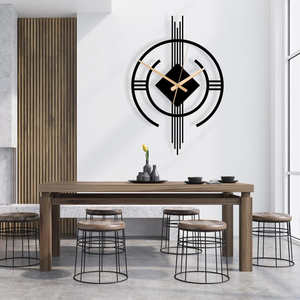 Horloge murale moderne en métal, design géométrique circulaire, horloge contemporaine abstraite, décoration de luxe pour l'intérieur de la maison - Product Image 5