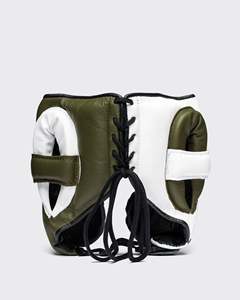Casque de boxe Fly en cuir PU blanc olive, protection demi-visage pour adultes, équipement sportif unisexe - Product Image 2