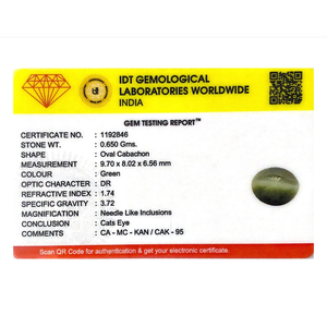 Natural Catseye Loose Gemstone 3.25 Carat Oval Cut for Fine Jewelry - Product Image 4