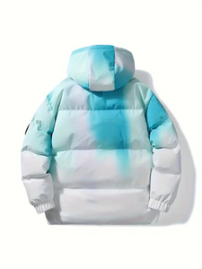 Lookati Sports Men's Winter <b>Warm</b> Breathable Quick-Dry Puffer Hip Hop Style Outwear Solid Color Canvas Stand Collar Hooded Zipper - Product Image 2
