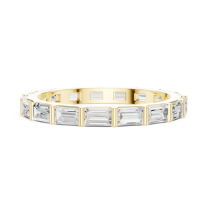 Anillo de Eternidad de Diamantes con Corte Esmeralda de Lujo, Oro de 14K/18K, Anillo de Boda con Diamantes Baguette, Joyería Personalizada - Product Image 4