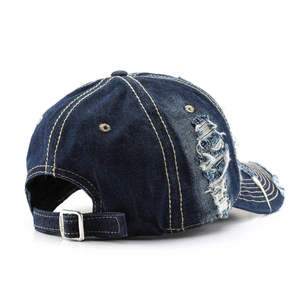 Casquettes de sport en coton de qualité supérieure, dernier design, personnalisées, casquette de baseball à 6 panneaux en tissu denim, casquettes décontractées ajustées avec logo sportif - Product Image 4