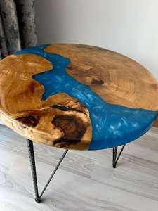 Suministro directo de fábrica de mesa de centro moderna de madera y resina epoxi, mesa de resina de madera para sala de estar a precio descontado - Product Image 5