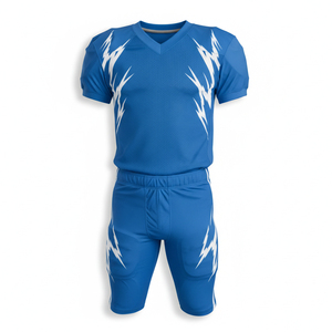 Uniforme de fútbol americano personalizado premium, sublimado, transpirable, anti-pilling, con pantalones con almohadillas integradas. - Product Image 2