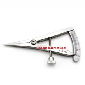 Calibre de mesure Castroviejo Bisons 9 cm, instrument chirurgical ophtalmique droit avec vis de blocage - Product Image 1