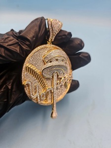 Sparkling Moissanite Pendant 925 Sterling <b>Silver</b> <b>Silver</b> Plated Luxury Street Style Hip Hop Accessory for Unisex Everyday Fashion - Product Image 3
