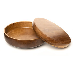 Recipiente Clásico para Frutas de Madera con Vetas Profundas – Centro de Mesa Minimalista con Acabado Liso - Product Image 3