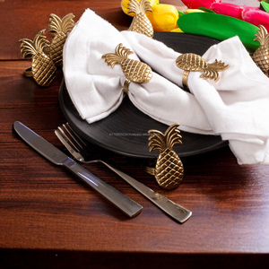 Vente chaude De Luxe Or Ananas Serviette Anneau Nouveau Modèle En Métal Cercle Serviette Boucle En Vrac Quantité Table Décoration Papier - Product Image 2