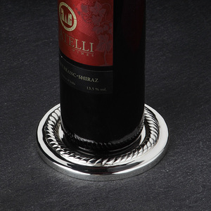 POSERA PARA BOTELLA DE VINO EN PLATA - Product Image 1