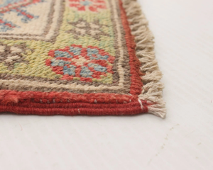 Alfombra de Lana Hecha a Mano de Primera Calidad, con Nudos Hechos a Mano, Diseño Floral Abstracto Moderno Bordado, Resistente a las Manchas, Reversible, para Oración o Ejercicio - Product Image 3