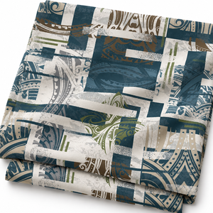 Tela Popelina de Algodón Peinado Teal de Primera Calidad Atelier Deco, Peso Medio 120GSM, Diseño Chevron Art Deco Digital - Product Image 3