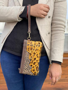 Vente chaude en cuir repoussé pochette portefeuille sac à main cheveux sur pochette en cuir élégant portefeuilles en cuir Unique pour les femmes - Product Image 4