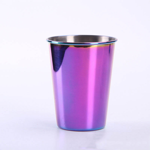 Vasos de Agua de Acero Inoxidable de Pared Simple con Recubrimiento Electrolítico de Color Arcoíris, Vasos Reutilizables de Metal con Logotipo Personalizado - Product Image 4