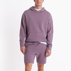 Ensemble sweat à capuche et short unisexe en molleton 100 % coton de haute qualité pour homme – Vente en gros personnalisée - Product Image 2