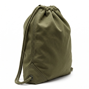 Sac à cordon vert olive avec logo noir imprimé en bas, sac à dos de sport personnalisé brodé, sac de sport d'extérieur assorti avec cordon pour homme - Product Image 3