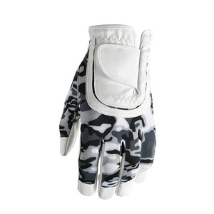 Gants de golf en cuir véritable de qualité supérieure, paume antidérapante, taille unique, unisexe, usage sportif, entièrement en spandex, logo brillant, confort optimal - Product Image 1