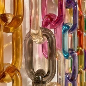 Adornos de Pared de Cadena con Patrón Vertical Curvo de Acrílico Ecológico de Estilo Art Deco Moderno de ILAHI, Hechos a Mano, Decoración Arquitectónica para Diwali - Product Image 6