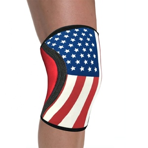 Soutien de genou en néoprène de sublimation de drapeau de nation personnalisé pour l'haltérophilie 5mm 7mm manchon de genou en néoprène de Compression de Powerlifting - Product Image 3