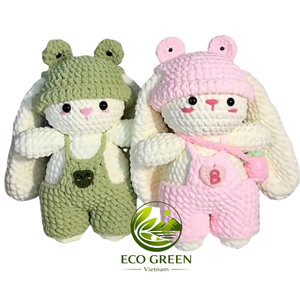 Handmade Crochet Bunny Sheep Plush Toy Soft Cotton Amigurumi <b>Doll</b> Collectible Easter Gift OEM Manufacturer Vietnam - Product Image 3