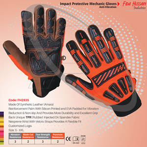 Gants en cuir personnalisés best-seller Gants de mécanicien de protection contre les chocs pour l'extérieur vente en gros du Pakistan - Product Image 2
