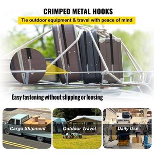 Corda elastica in gomma EPDM resistente alle intemperie da 31 pollici (79 cm) con ganci a S a crimpare, confezione da 53 pezzi, per teloni da esterno e accessori per il fissaggio del carico - Product Image 6