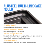 ATLAS STAR Moule à gâteau financier carré antiadhésif en aluminium à 25 cavités 600x400x35mm Noir Compatible four
