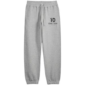 Pantalones Deportivos Clásicos para Hombre en Gris Jaspeado, Mezcla de Felpa, Ecológicos, Transpirables, Ligeros, para Invierno, Cintura Elástica con Cordón Ajustable - Product Image 2