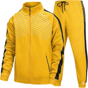 Survêtements pour hommes, ensembles de survêtements personnalisés en deux pièces, en polyester et coton, avec logo personnalisé, survêtements de sport pour hommes - Product Image 1
