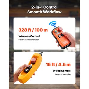 1100 Lbs Electric Chain <b>Hoist</b> 20 ft Lifting Height 120V Single Phase Overhead Crane 328 ft Wireless 15 ft Wired Remote for Farm - Product Image 4
