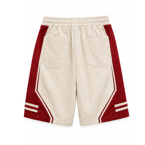 Delta Sigma Theta <b>Red</b> Cotton Bermuda <b>Shorts</b> With Cream Trim Front Logo Drawstring Waist Casual Style - Product Image 6