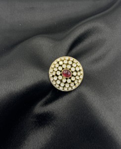 Anillo de Plata de Ley 925 con Piedra de Color Rubí y Moissanita, Acabado en Oro Antiguo, Joyería de Lujo para Mujer, Venta al Por Mayor - Product Image 1
