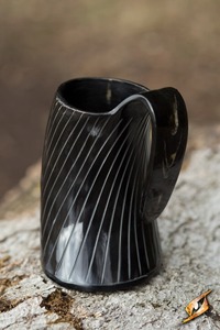 Vaso de chupito de vidrio y gres hecho a mano, a prueba de fugas, capacidad de 301-400 ml, diseño novedoso con patrón de rayas naturales para vino y cerveza - Product Image 3