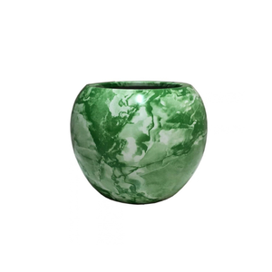 Round Decorative Fiberglass Planter With UV Resistant Finish Large Outdoor Garden Pot Premium Modern Container For Patio - Product Image 1