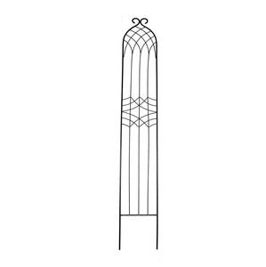 Elegant Black Iron <b>Trellis</b> with Scroll Design for Garden Plants and Decorative Landscaping - Product Image 3