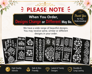 ลายฉลุสักลายกระดาษคุณภาพสูง Five Ten Tiebeauty ลายหัวใจ กันน้ำ สำหรับเพ้นท์ร่างกาย ลายเฮนน่า - Product Image 3