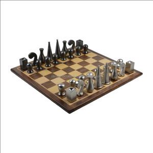 Jeu d'échecs à thème moderne avec un Design de finition brillante, décor combiné coloré et poli, derniers jeux de cerveau, conception de jeu d'échecs en bois - Product Image 1