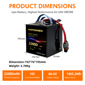 UAV แบตเตอรี่รถยนต์22000มิลลิแอมป์ต่อชั่วโมงแบตเตอรี่โดรน E88โปรโดรนเชิงพาณิชย์สำหรับรถ RC รถบรรทุกแบตเตอรี่แข่ง Lipo - Product Image 3