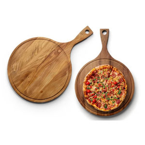 Planche à découper en bois d'acacia artisanale avec poignée, plateau de service en bois naturel, fournitures pour la cuisine et les restaurants - Product Image 2