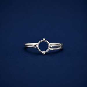 925 Sterling Silver Round 8mm Semi Mount <b>Ring</b> <b>Split</b> Shank Setting DIY Engagement <b>Ring</b> Stone Setting Custom Jewelry For Women - Product Image 4