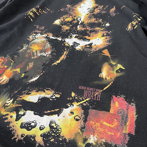 Camiseta Negra Extra Grande para Hombre con Estampado Abstracto de Cara de Fuego, Manga Corta, Cuello Redondo, Estilo Urbano, Jersey de Algodón - Product Image 3