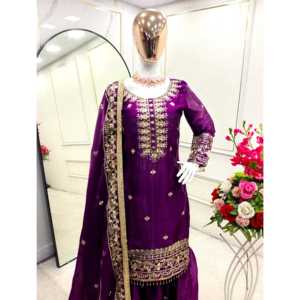 Ensemble de robes de bal Designer Party Wear comprend un beau haut-Sarara et Dupatta - Product Image 2