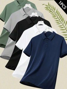 เสื้อยืดผู้ชายสำหรับฤดูร้อน ทำจากวัสดุที่แห้งเร็ว ตัดเย็บแบบ 3 มิติ ทรงพอดีตัวและเข้ารูป เหมาะสำหรับธุรกิจและการพักผ่อน - Product Image 1