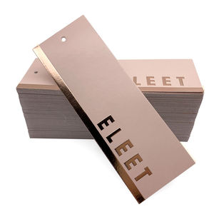 OEM 2026 Wholesale Premium Customized Clothing <b>Tags</b> Glossy Paper Gold Foil Hang Labels Golden Printing Hang <b>Tags</b> - Product Image 3