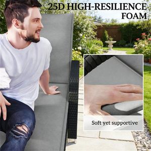 Set di 2 Cuscini Pieghevoli Grigi per Sedia Reclinabile da Esterno - Product Image 3