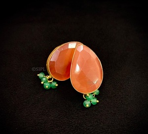 Elegant Premium Quality Brass Gold Plated Statement Fusion Moissanite <b>Earring</b> for Women Girls for Wedding Wear Collection - Product Image 4