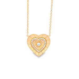Collier pendentif cœur soleil en diamant, breloque diamant de laboratoire, collier superposable, usage quotidien, chaîne en or massif 14K 18K - Product Image 3