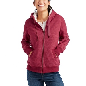 Sudaderas con capucha de algodón y poliéster para mujer, suéter polar con cremallera uo, Invierno - Product Image 1