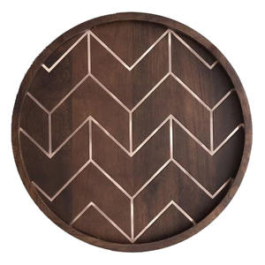 Assiette de service en bois naturel de style nordique avec bord cannelé - Sous-assiette en bois réutilisable et écologique pour décoration de table de mariage - Product Image 5